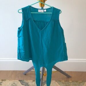 Belle by Kim Gravel Green Asymmetrical Bodysuit